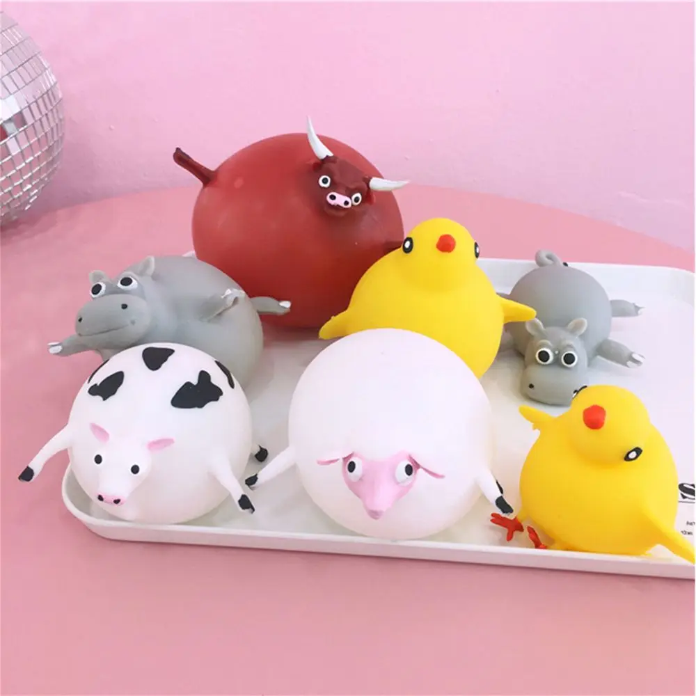 

Gifts Cute Novelty Cartoon Animal Fidget Blow Squeeze Decompression Chicken Inflatable Hippo