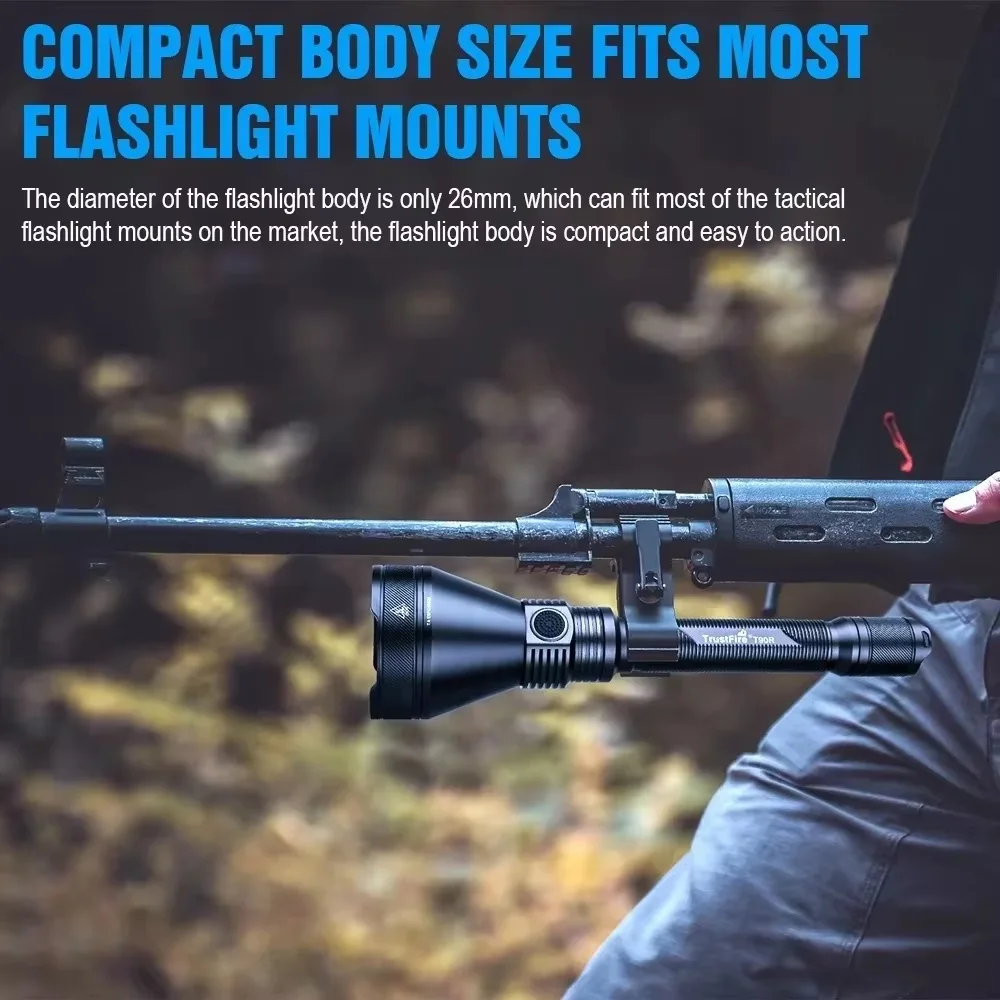 

Военный охотничий светодиодный фонарик высокой мощности, перезаряжаемый, 4800 люмен, ультра-яркий для охоты, самообороны, кемпинга, поиска