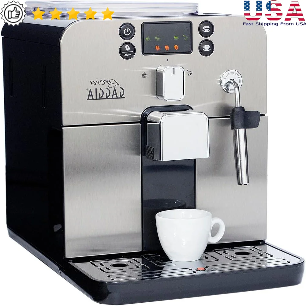 Super Automatic Espresso Machine with Integrated Grinder Removable Water Tank Milk Frother Programmable Coffee Maker