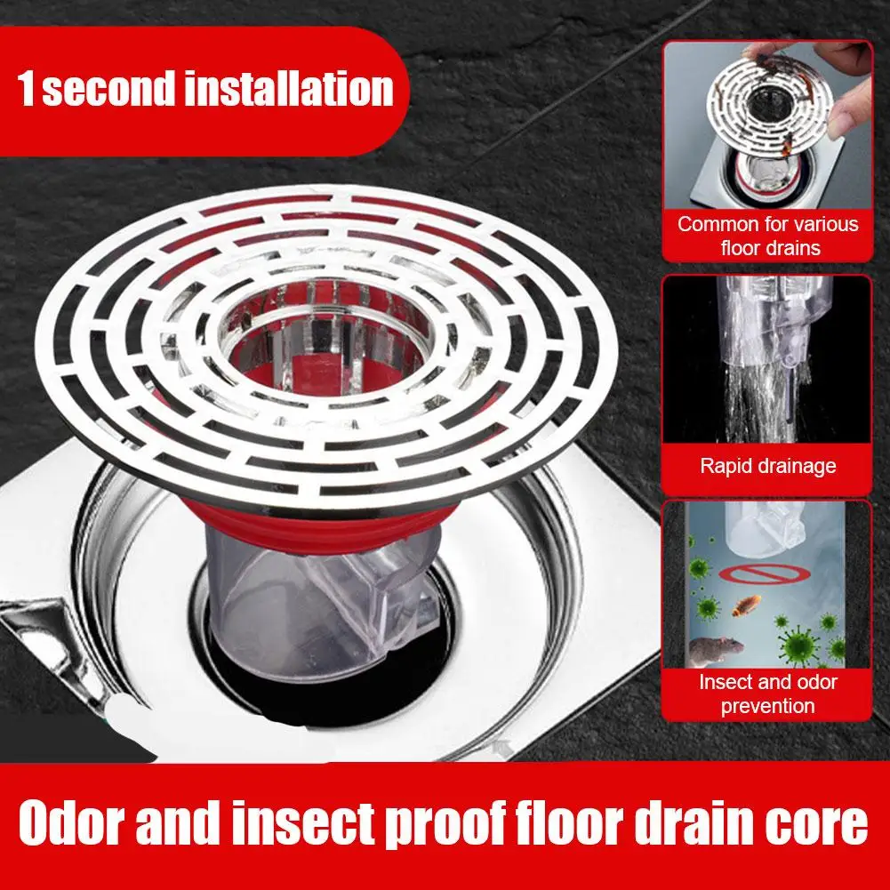 1pc Bathroom Floor Drain Anti Odor Shower Floor Strainer Cover Drain Core Anti-odor Plug Inner Insect Toilet Sewer L7z2