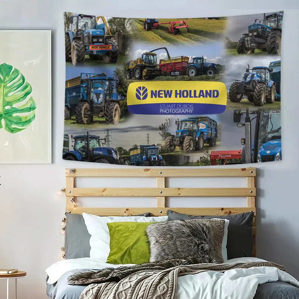 New H-Holland Tractor Farmhouse Tapestry Bedroom Living Room Bar Party House Home Dorm Interior Wall Decor Background Banner