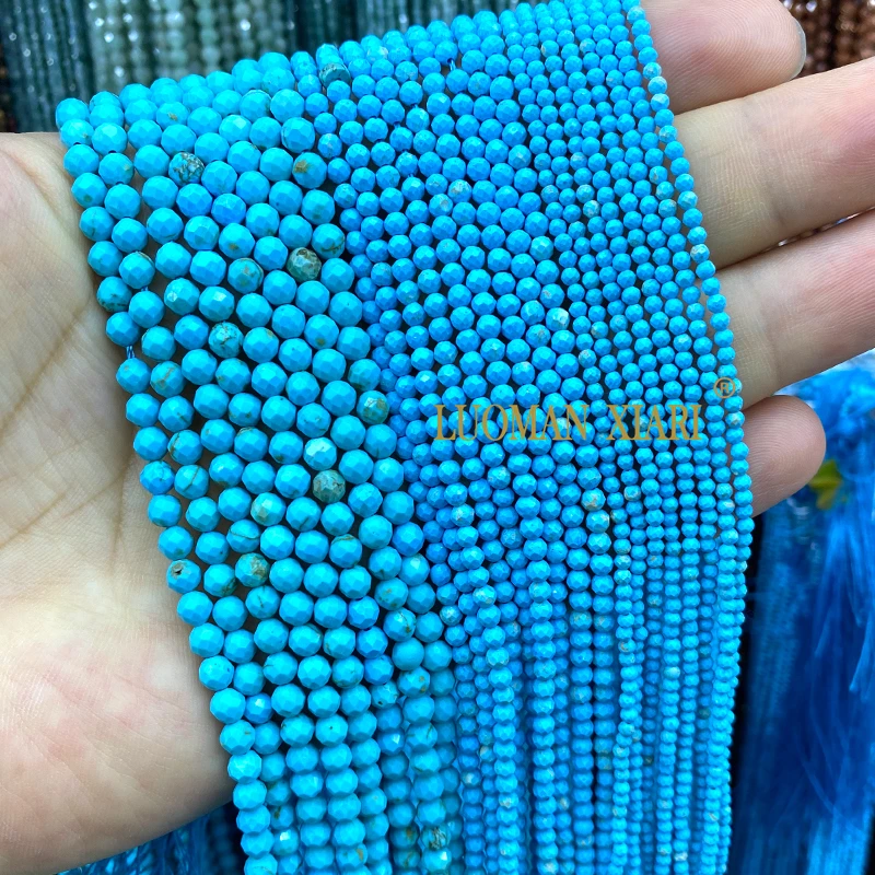Großhandel 100% Natürliche Edelstein Lapis Lazuli Facettierte Runde Perlen Für Schmuck Machen DIY Armband Halskette 2MM 3MM 4MM – Detail 3
