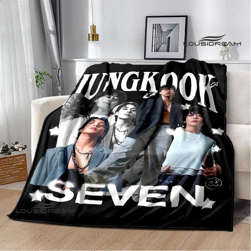 Kpop SUGA Jeon Jung Kook Rap Monster blanket Picnic blanket Warm Flannel blankets bed linings blankets for beds Birthday Gift