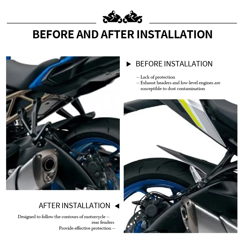 For Suzuki GSXS 1000 GSX-S 1000 GT (2022-) GSXS 950 2021 Katana 2019- Motorcycle Rear Fender Extension Mudguard Hugger Extender