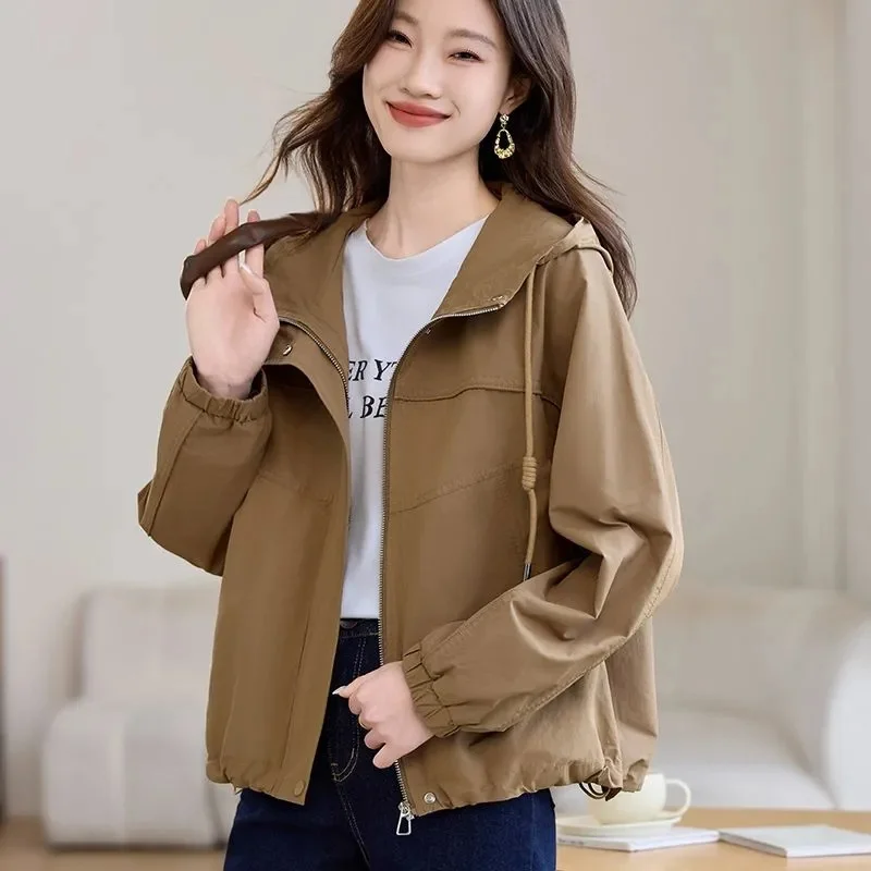 

Spring Autumn Trench Coat Women 2025 New Korean Long Sleeve Loose Fashion Casua Windbreaker Female Overcoat Outerwear Femme