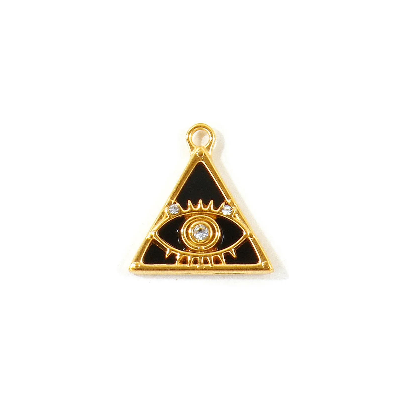 2 Stück Natürliche Muschelanhänger Runder Stern Klarer Strass Augen des Gottes 18K Vergoldet 304 Edelstahl Anhänger für DIY Halskette – Detail 1