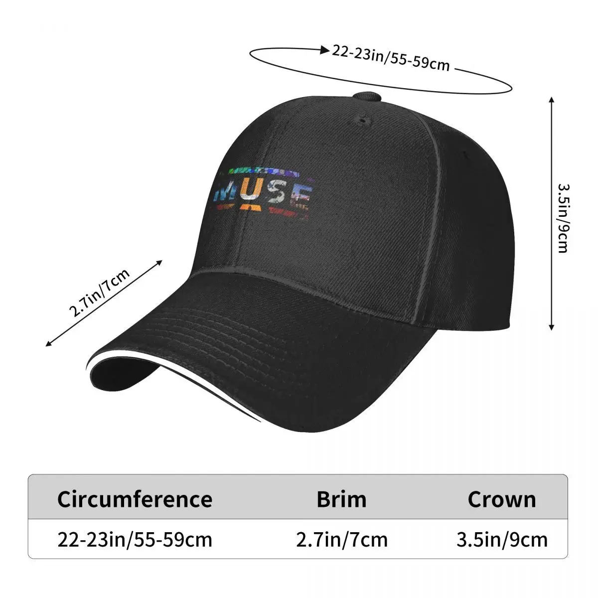 MUSE Logo-gorra de béisbol para hombre y mujer, gorro con logotipo, 2218