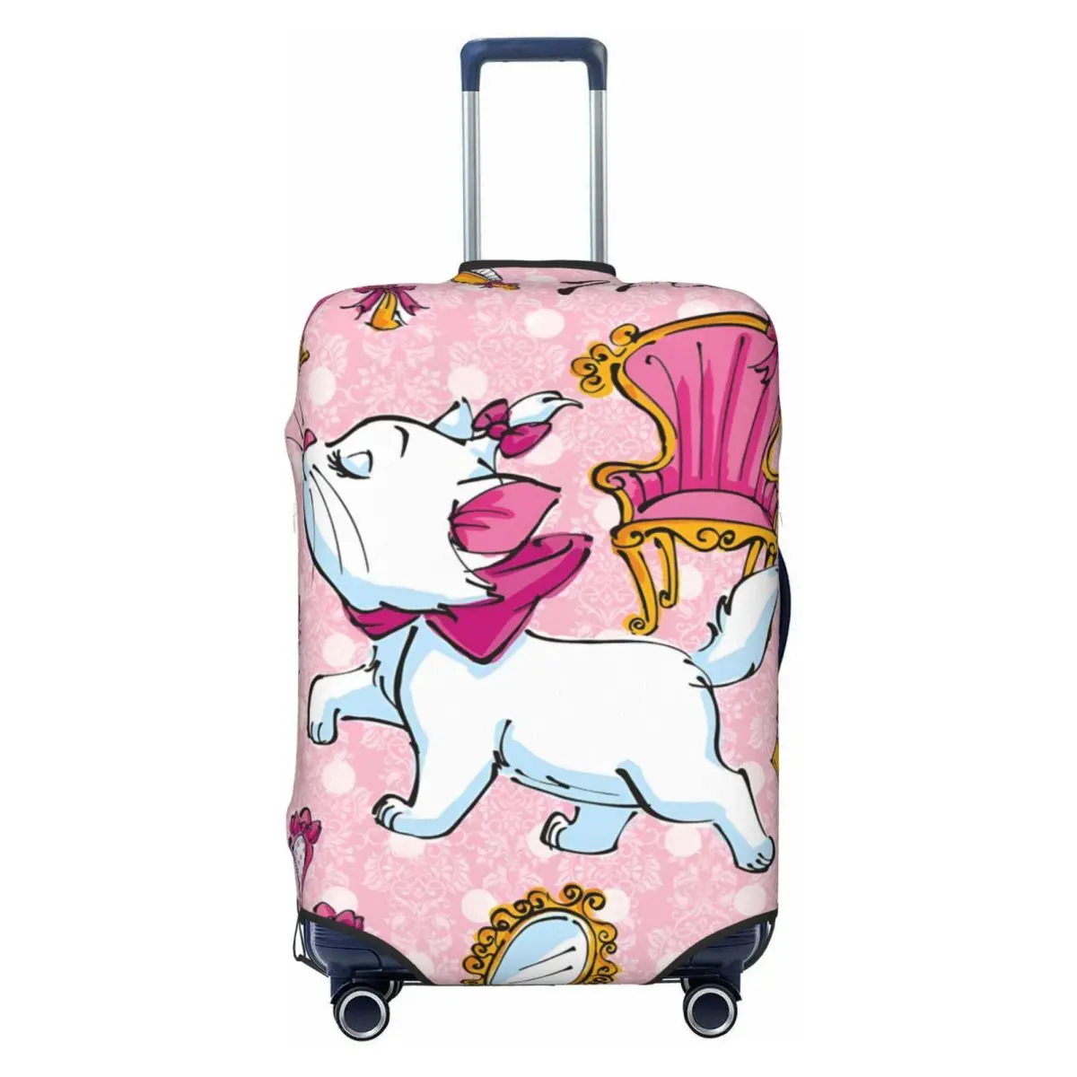

Custom Marie Fashion Mary Cat Pink Printed Luggage Cover Protector Dust Proof Travel Suitcase Covers