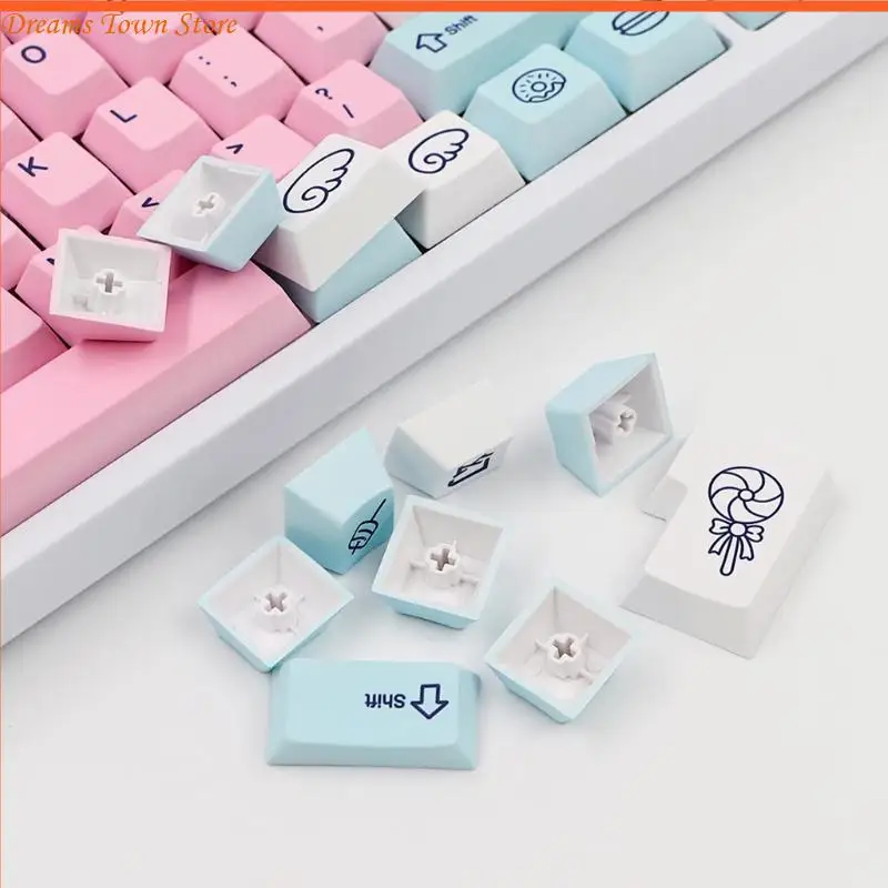 

HX6A Sweet Girl Keycaps Full Set 137 для клавиш -клавиша PBT Sublimation Cherry Mechanical