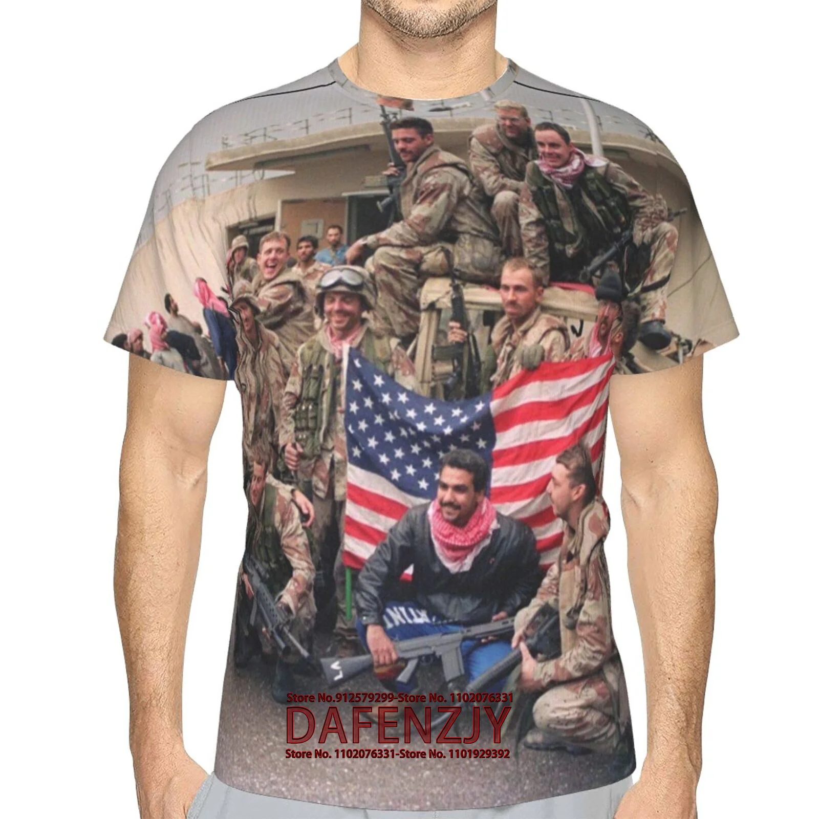 American Veteran Men's T-Shirt Casual Cool 3D Digital Printed T Shirts for Men Short Sleeve Tee Men Clothing