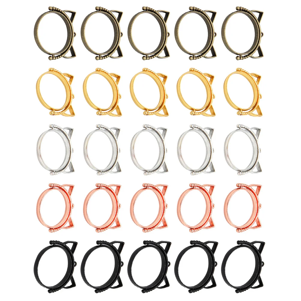 25 Pcs Open Charm Rotating Alloy Bezel DIY Jewelry Pendant Clasp for Necklace Zinc