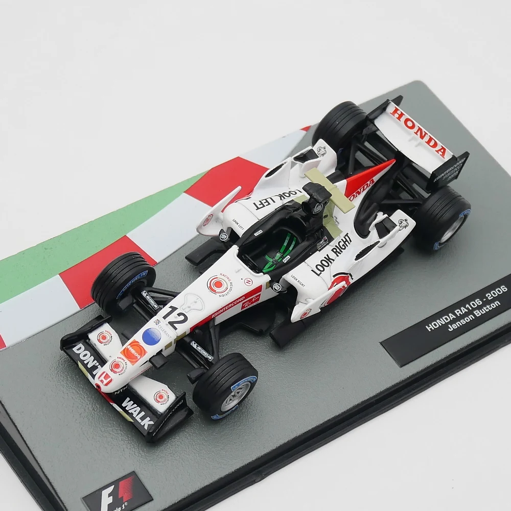 Ixo 1:43 Honda RA106 2006 Jenson Button Racing Diecast Car Model Metal Toy Vehicle