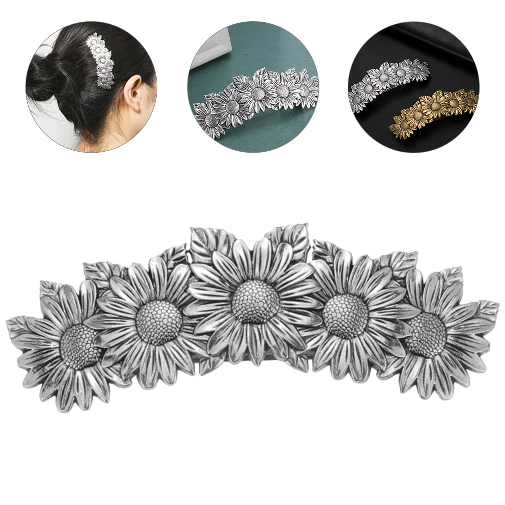 

Metal Delicate Vintage Daisy Barrette Girl Women's Hair Clip Barrettes for Thick 95x3CM Alloy Aesthetic Accessories Sunflower