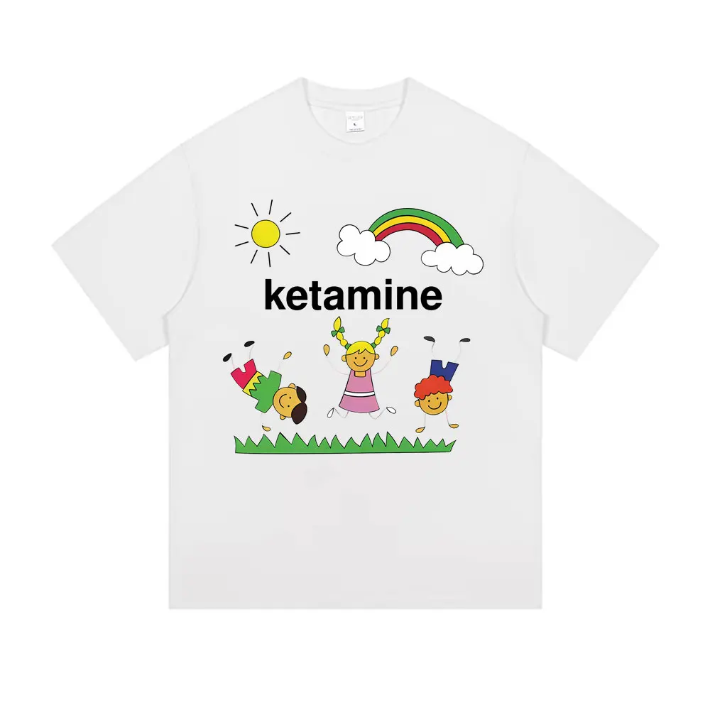 

Funny Ketamine Dancing Kids Dank Meme Print T Shirts Men Women Casual Humor T-shirts Male Oversized Cotton Short Sleeve T Shirt
