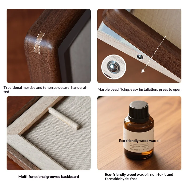Black Walnut Solid Wood Picture Frame High-Quality Round Corner Display Frame for 6-Inch Photos Cherry Wood Art Frame Home Decor