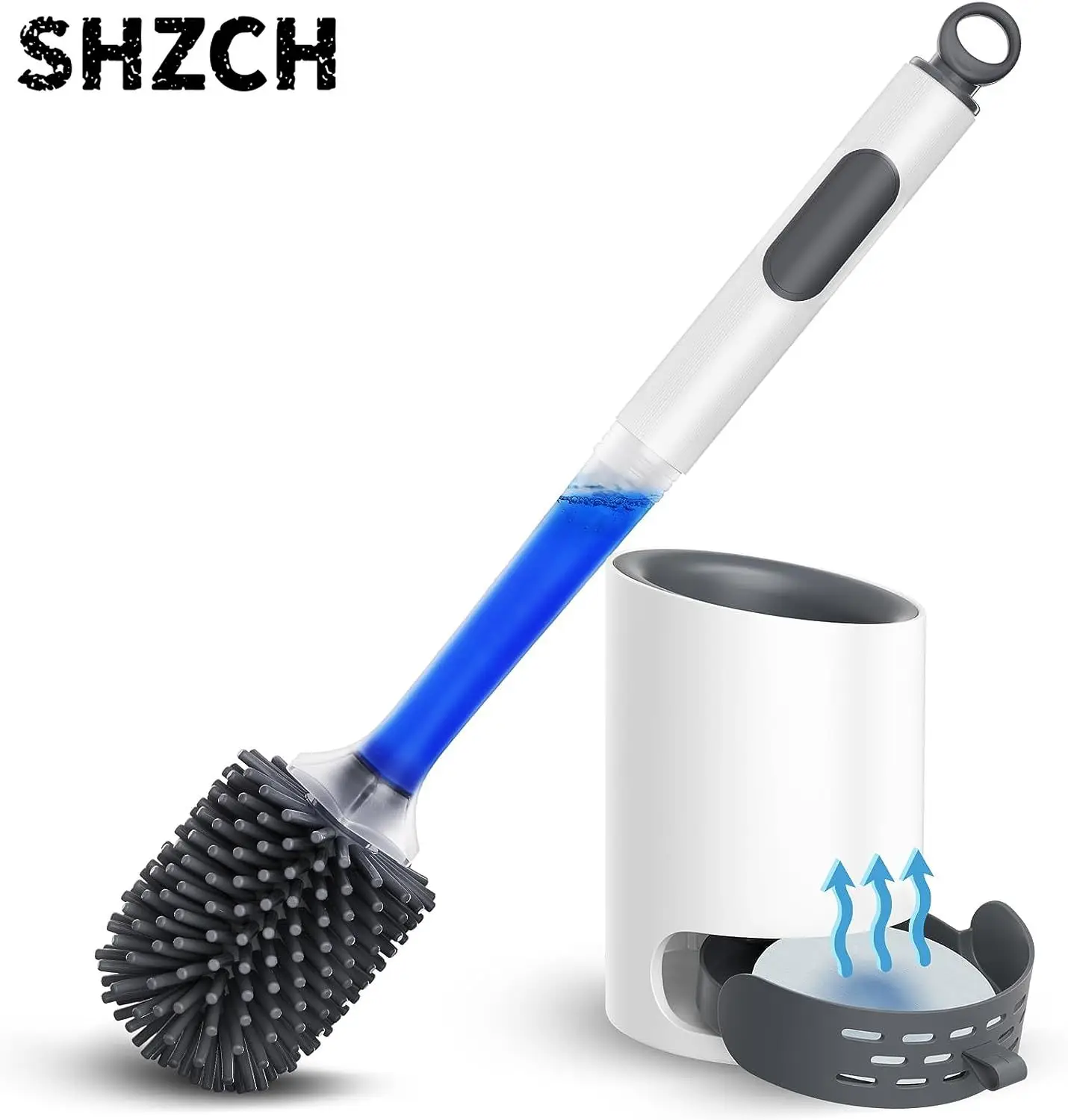 Refillable Toilet Brush With Soap Dispenser Bathroom Bowl Cleaner Silicone Brush And Holder Set