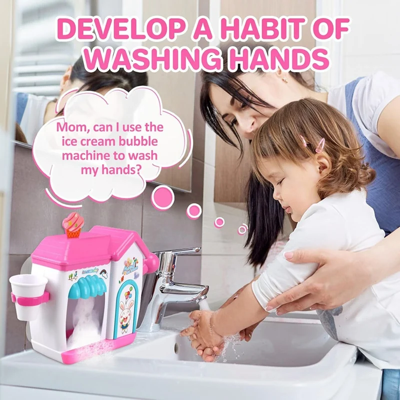 Toddler Bath Toys for 3 4 5 6 7 8 Years Girls, Bubble Ice Cream Maker Bath Toy, Shower Toys, Toddler Bath Toys Age 2-4 Retail