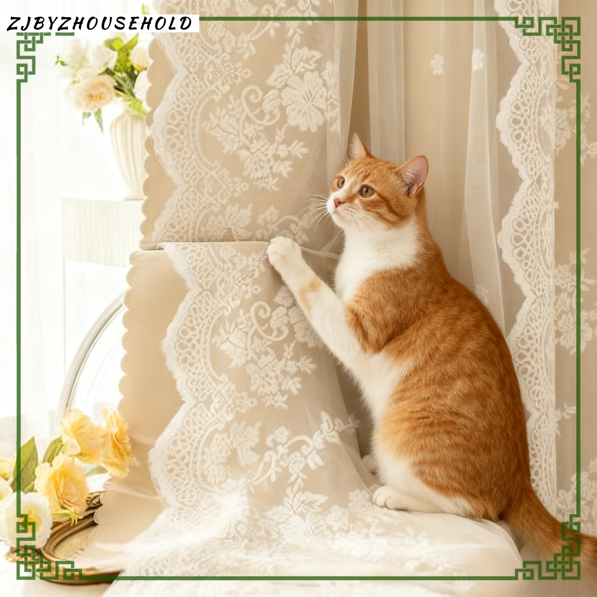 

Роскошные кремовые ветровые высокие плотные шторы для гостиной, спальни, тканевая пряжа, встроенная с декоративной головкой, шторы на заказ