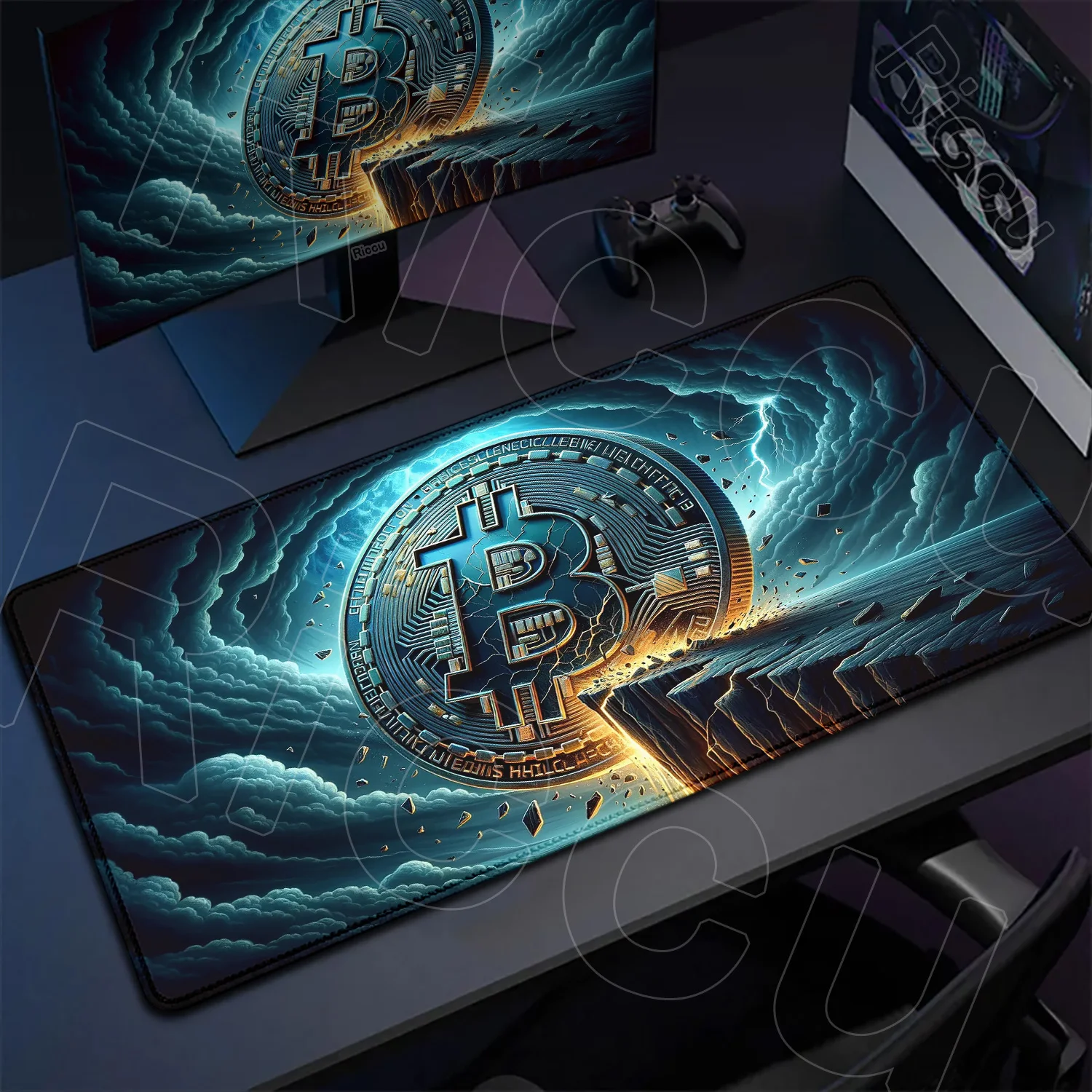 

Bitcoin Table Mats Gaming Mouse Pad Xxl Laptop Office Carpet Large Trader Mice Mat Anime Computer Desk Rubber Non-slip Mousepads