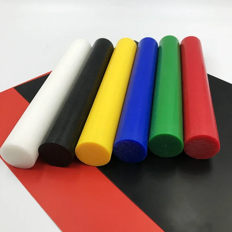 2PCS Colorful POM Nylon Rod Diameter 3-50mm Red Blue Yellow Green White Black Hard Plastic Bar Stick Length 500MM e