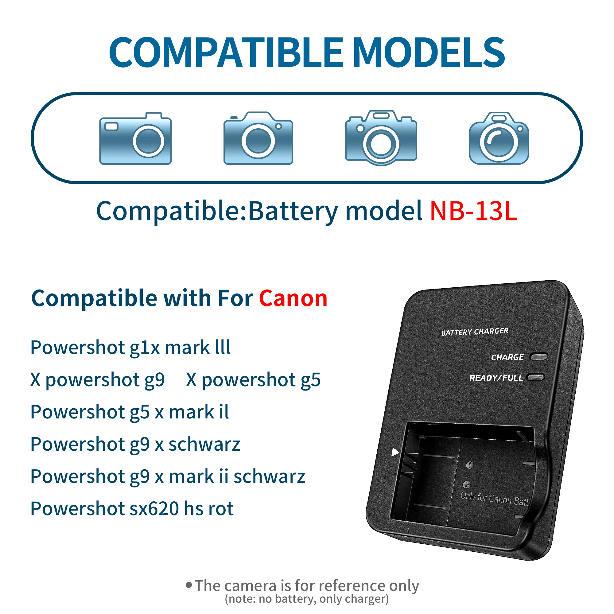 CB-2LH CB-2LHT CB-2LHE Battery Charger For Canon G5x G7x G9X Mark II Sx620 Sx720 Sx730 Sx740 HS Camera NB-13L Battery Charger