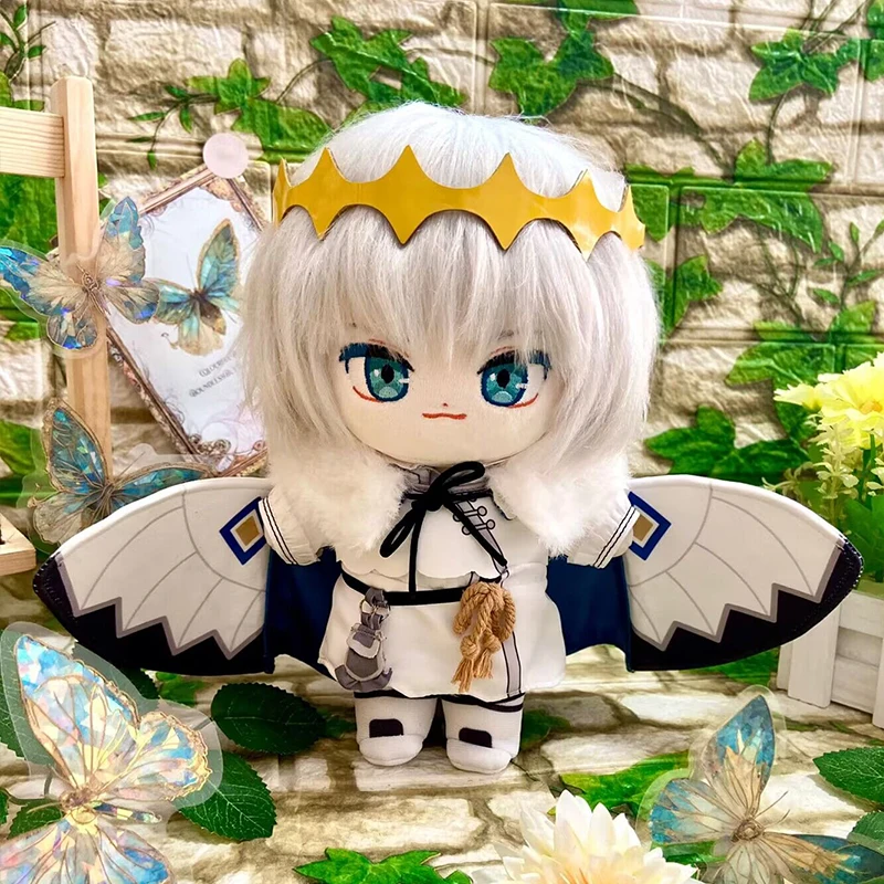 20cm Game Anime Oberon White Hair Lovely Cartoon Girl Plush Doll Stuffed Body Dress UP Cotton Mascot Xmas Gift Toys