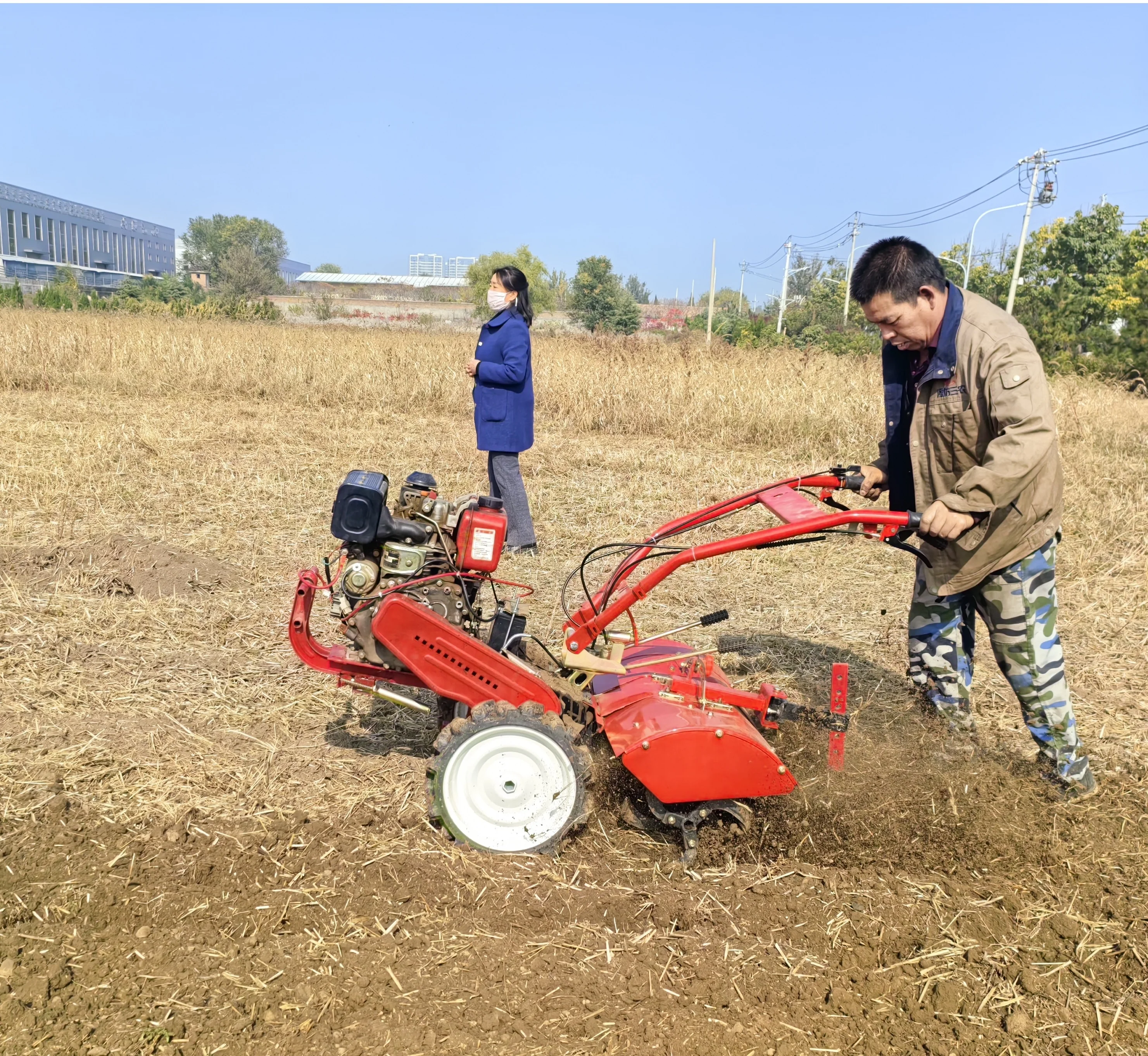Agricultural Farm Cultivators 8HP/178F Four Drive air Cold Diesel Micro Mini Power Weeder Rotary Tiller Machine