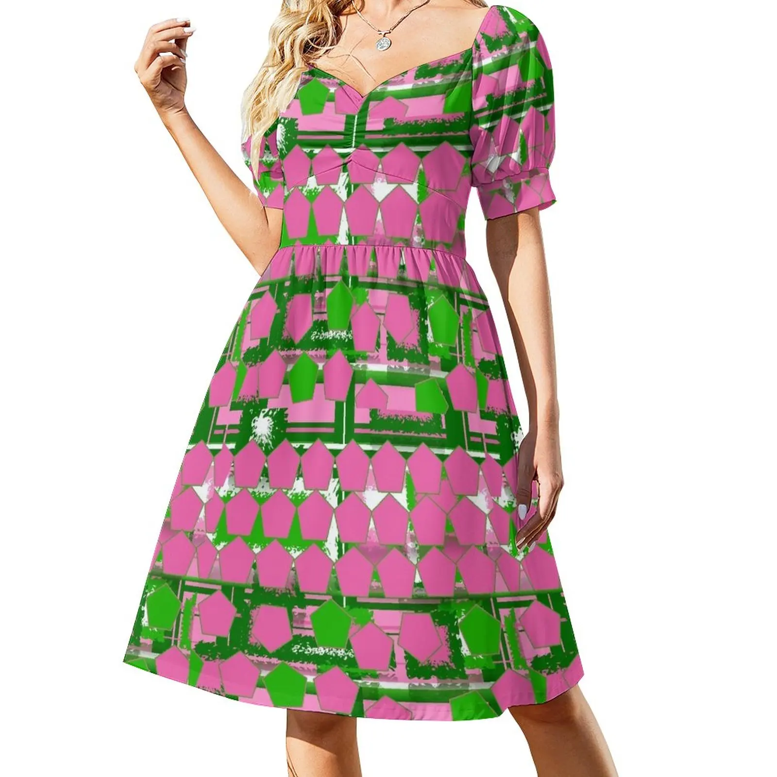 Pink & Green Fashions & Products A-Line Dress Dress Woman clothing Long dresses Dresses long sleeve dresses