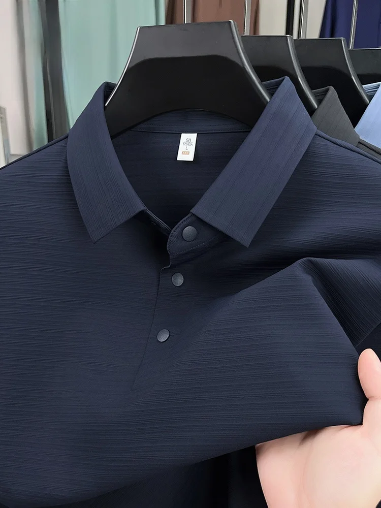 

Rn Men's irt Breathable Long Sve Casual Busin Pure Color Mid-Aged Base Layer Spring Autumn Season No Ironing