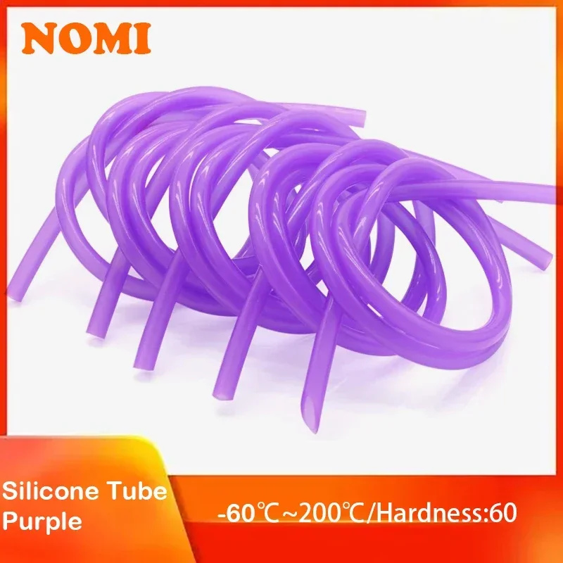 1/5/10M Food Grade Purple Silicone Rubber Hose 2x4mm 3x5mm 4x6mm 4x7mm 5x7mm 6x8mm Flexible Nontoxic Silicone Tube