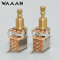 1 stücke Gitarren-Push/Push-Potentiometer a250k/b250k/a500k/b500k Messing kurze lange geteilte Welle neue Version kein Zug mehr