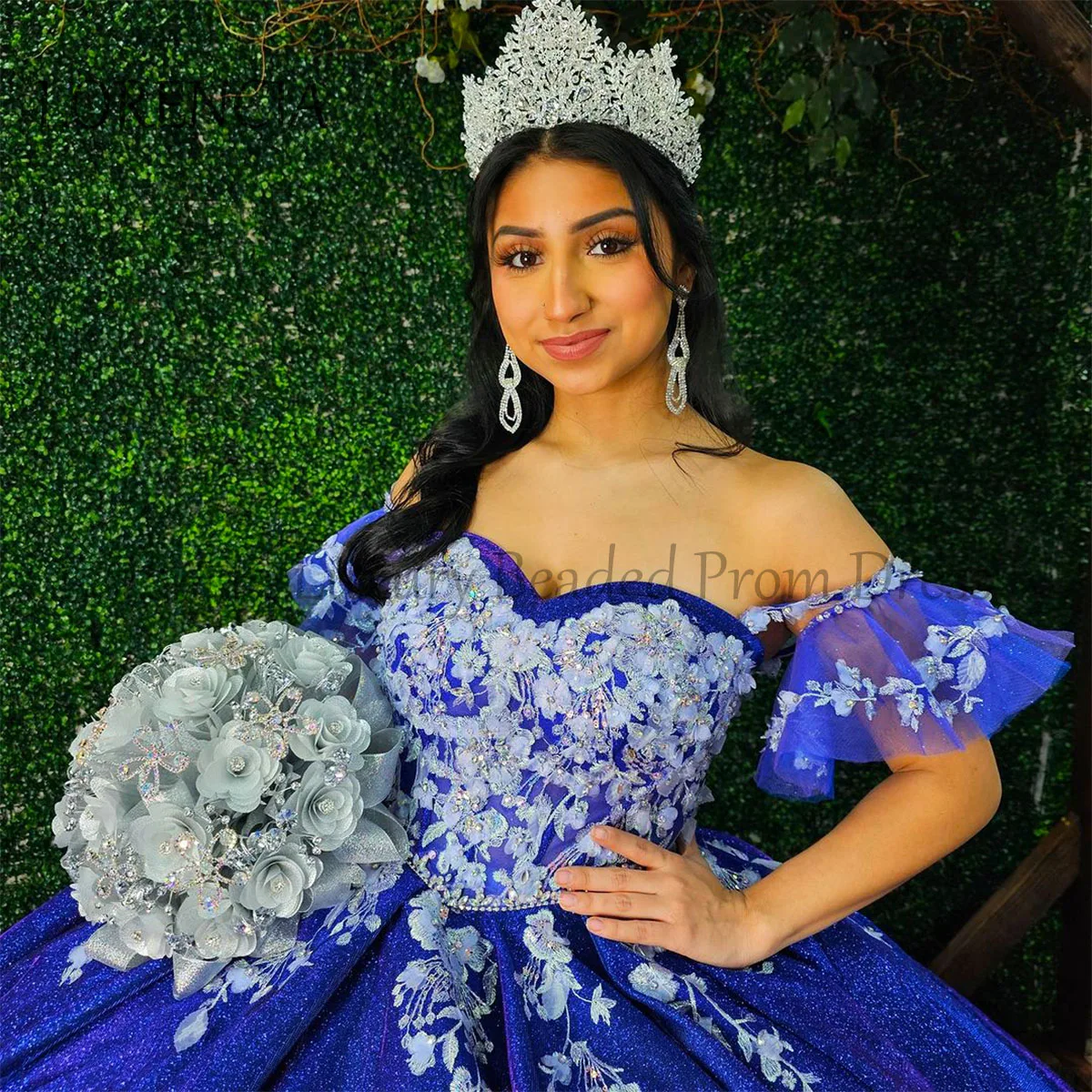 Mexican 2024 Quinceanera Dress Ball Gown Princess Sweet 15 16 Years Off The Shoulder Appliques 3D Flower Vestidos De 15 Anos