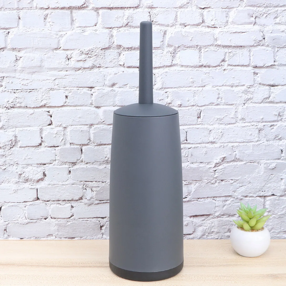 مجموعة حامل فرشاة المرحاض، مقبض أسود سميك طويل، شعيرات ناعمة، غطاء مقاوم للرذاذ للاستخدام في الحمام والمنزل والفندق والمكتب #6