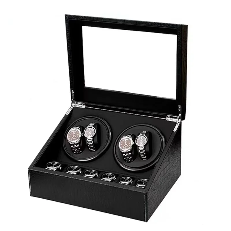 Leather Silent Movement Watch Winders Box Rotating Automatic Winder Watch Boxes Mechanical Watches Display Organizer Accessories