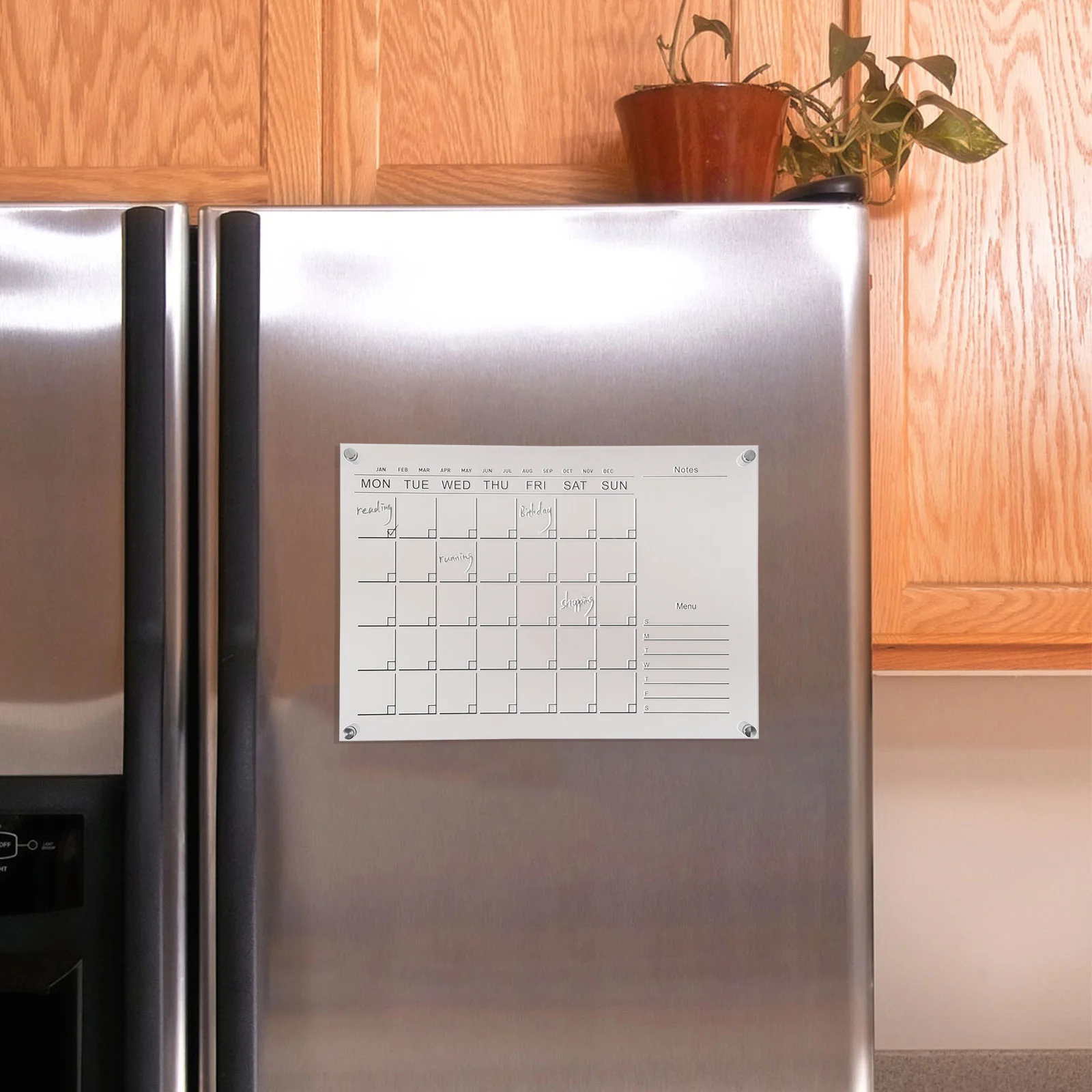 

Acrylic Fridge Dry Erase Board Weekly Calendar Whiteboard for Office Kitchen Home Wall Hanging Planner Organizer