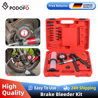 Podofo Hand Held Vacuum Pump Tester Set Vacuum Gauge and Brake Bleeder Kit for Automotive Auto Diagnostic-tool