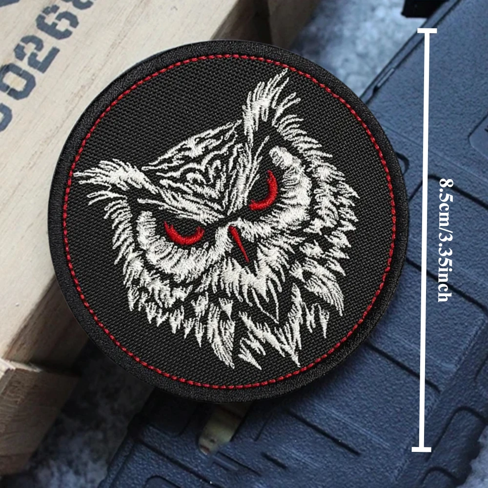 Parche táctico búho – Insignia militar con velcro para mochila - imagen 2