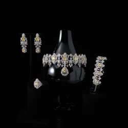 INJEWELIFE Luxury Choker Necklace Set for Women Cubic Zircon Set Full Jewellery Woman Saudi Arabia Wedding Party Accessory