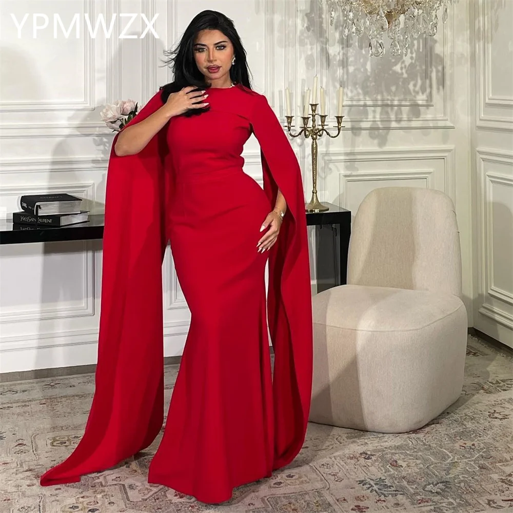 Customized Evening Dress Formal Party Occasion Women YPMWZX Jewel Sheath Floor Length Skirts Bespoke  Dresses Prom Gown