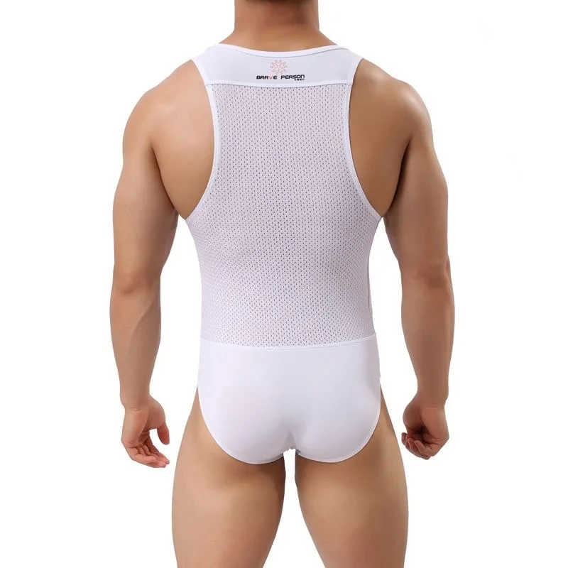 Maillot de bain en maille pour hommes, Sexy, avec pochette, pour Gay, planche de Surf, combinaison de sport, short