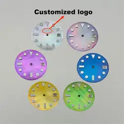 29mm Dial NH35 Dial Green Glow Shell Watch Dial Watch Accessories Suitable For NH35/NH36 Movements NH35 Dial Custom LOGO