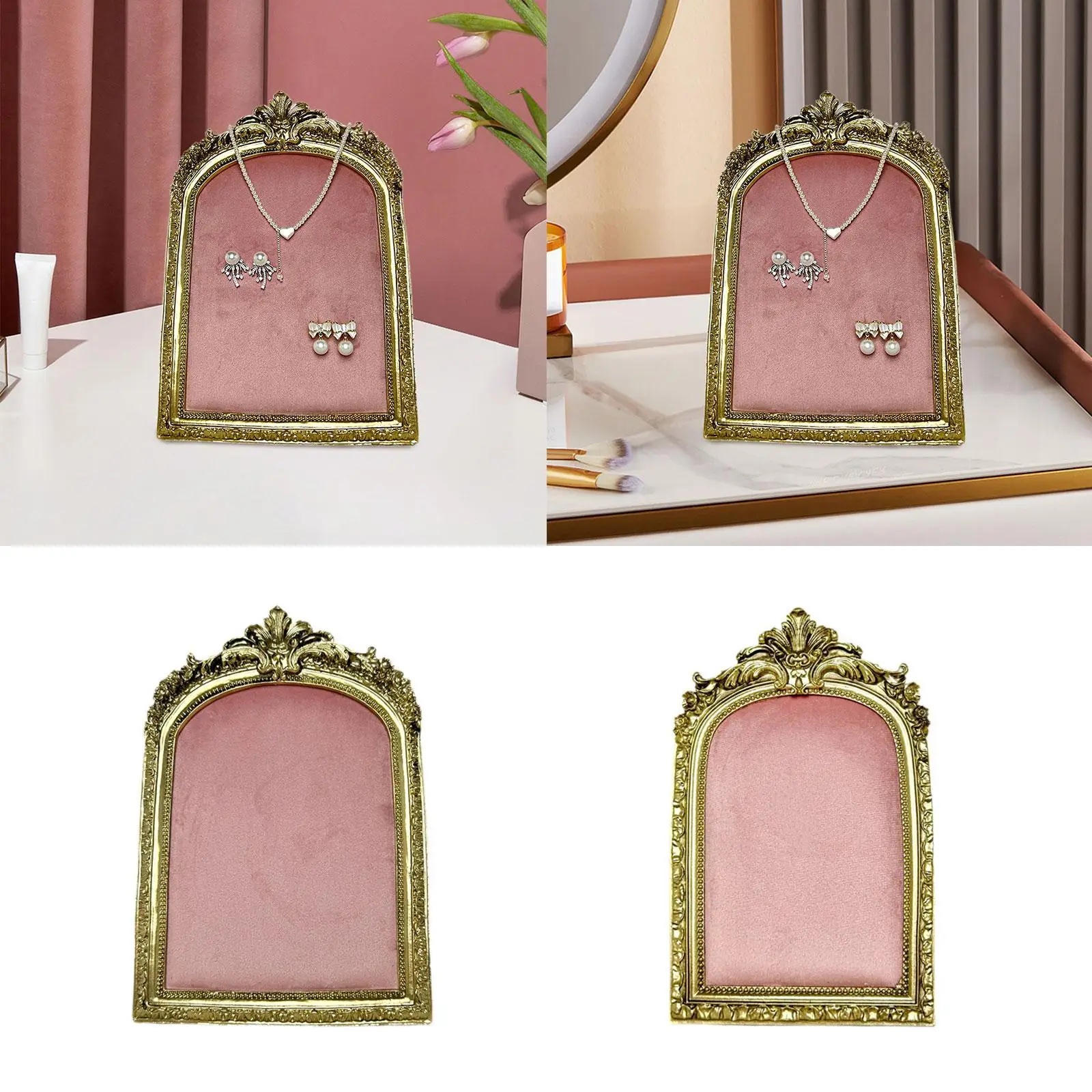 

Рамка-органайзер-подставка с бархатной подложкой, держатель для сережек, винтажный дисплей для ювелирных изделий