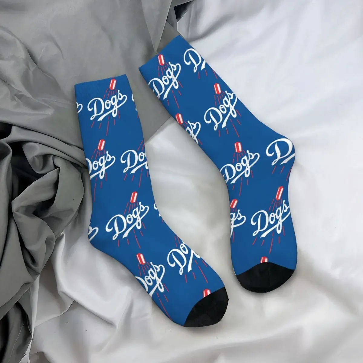 Dodger Dogs-calcetines azules Harajuku para hombre y mujer, medias Súper suaves, todas las estaciones, calcetines largos, accesorios para regalo de cumpleaños