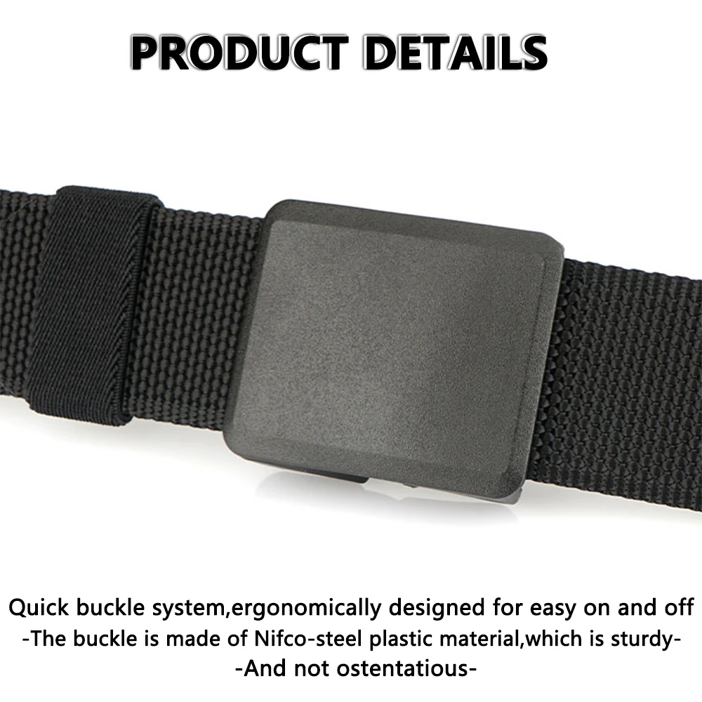 TUSHI Neuer elastischer Gürtel für Herren ohne Metall, Schnellverschluss, Nylon-Schnalle, weiche Faser, Unisex, Stretch-Gürtel, Wandern, Angeln, Sportgürtel – Detail 6