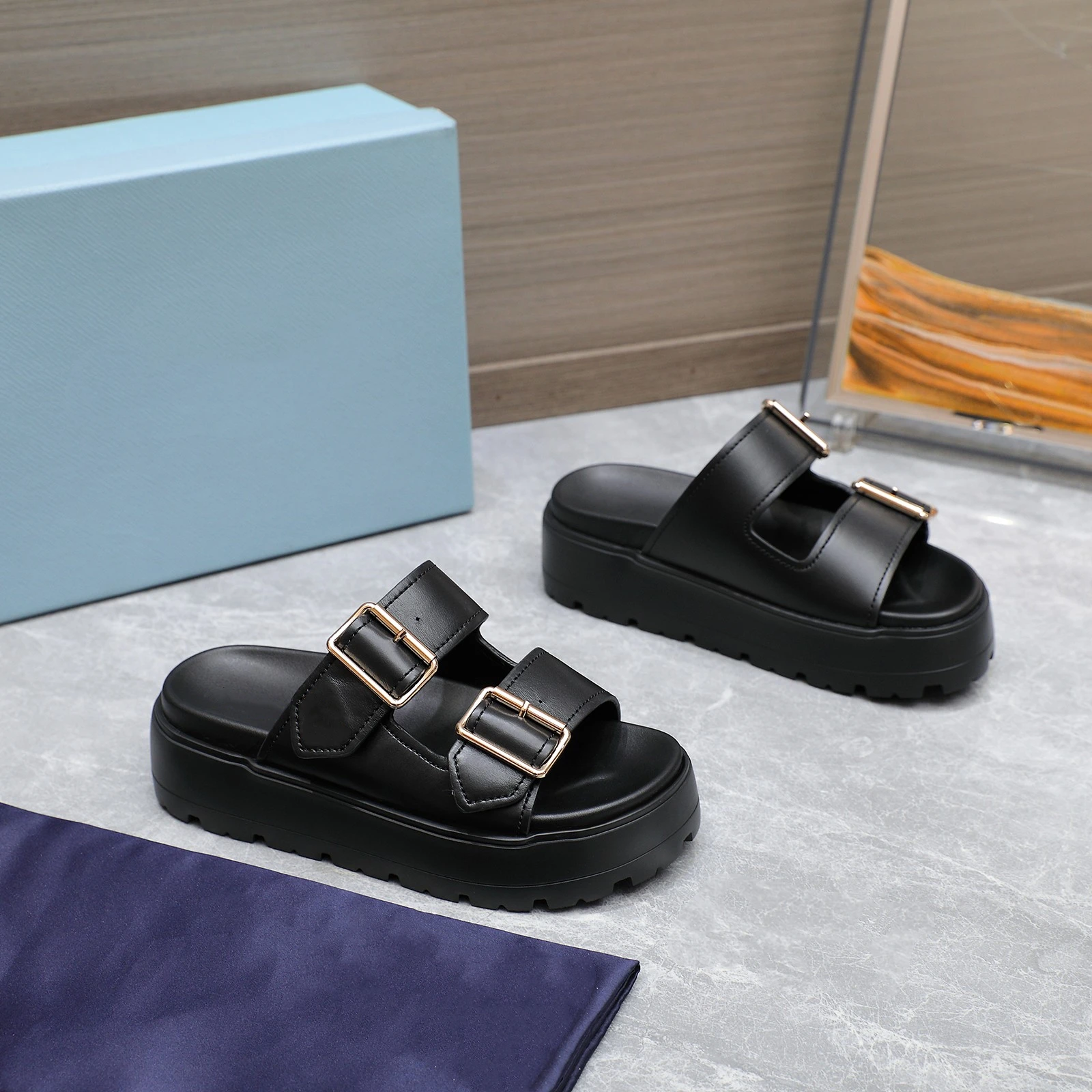 SHIYUNJIN женская обувь, размеры 35–41, тапочки из натуральной коровьей замши, шлепанцы из натуральной кожи на плоской платформе, летняя дизайнерская обувь Zapatillas