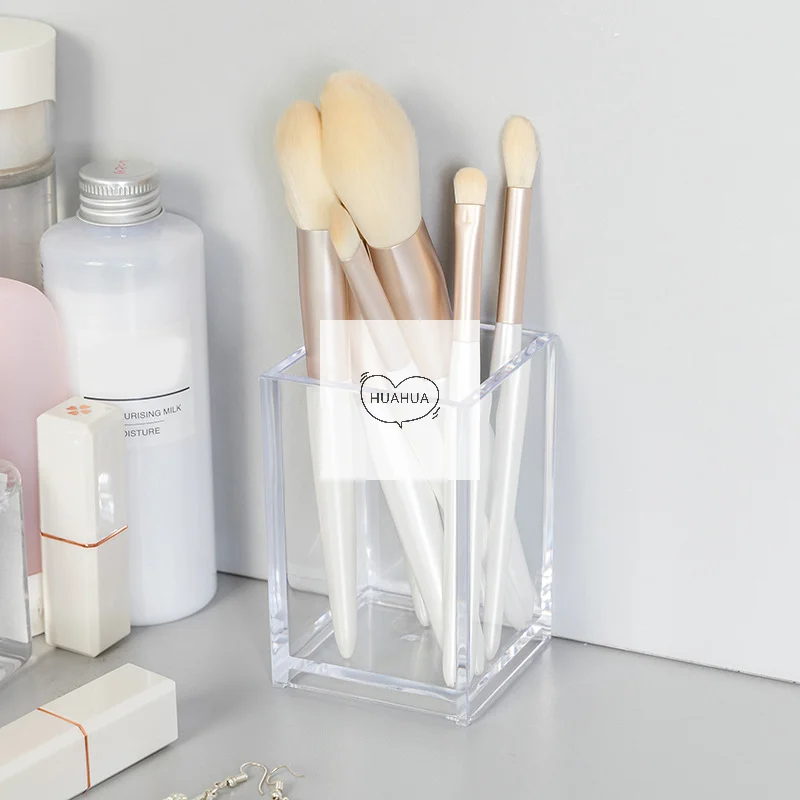 

Make Up Organizer Plastic Makeup Brush Pot Storage Acrylic For Cosmetics Holder Desk Cosmetic Storage Container