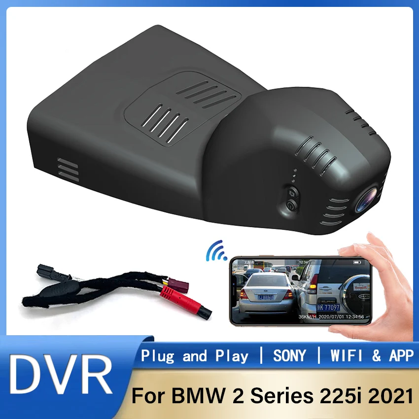 

Plug and play Car DVR Wifi Video Recorder Dash Cam Camera 170°For BMW 2 Series 225i 2021 Night Vision Control Phone APP HD 1080P