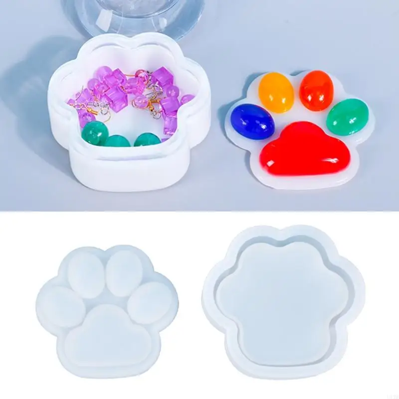 Storage Rack Resin Casting Mold for Cat Paw Storage Box Crystal