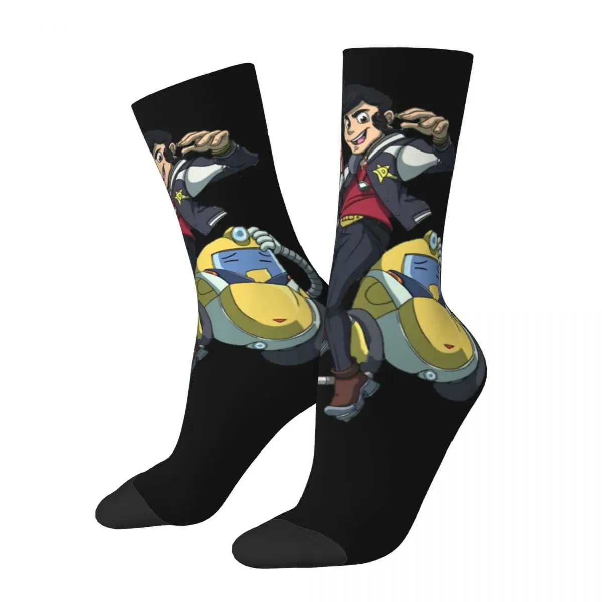 Hip Hop Retro Dandy Meow QT Crazy Men's compression Socks Unisex Space Dandy Harajuku Seamless Printed Funny Novelty Crew Sock