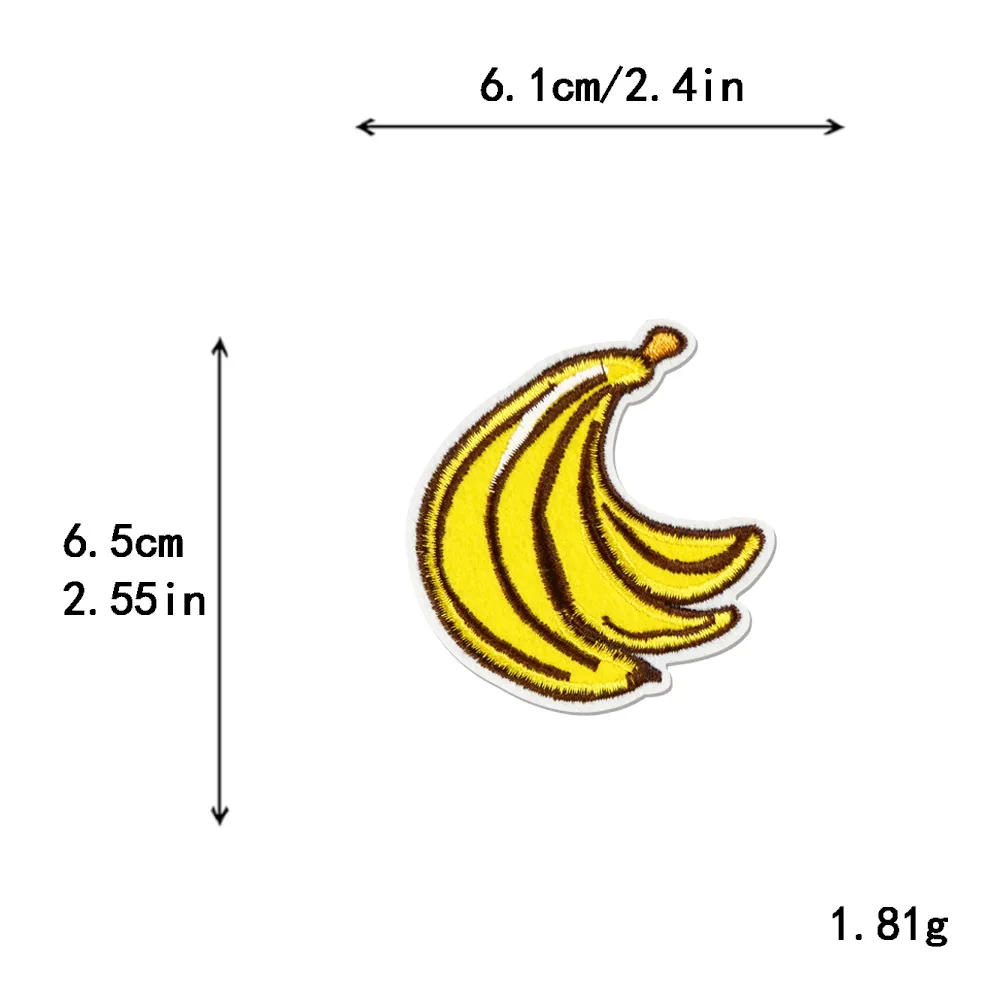 1 pezzo frutta ricamo patch abbigliamento ferro sul Logo Cartoon Banana limone arancione distintivo all\'ingrosso